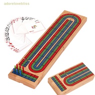 ADD Wood Cribbage Board Game Classic 3 Track Cribbage Board With 9 Cribbage Pegs Portable Card Board