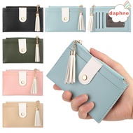 ∋❁✈DAPHNE Short Mini Coin Purse Solid Color Small Wallet Credit Card Holder Bags Fashion PU Leather