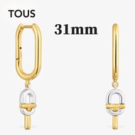 TOUS Short Hoop Bicolor Earrings TOUS MANIFESTO. Suitable For Women Birthday Gift Valentine's Day Gi