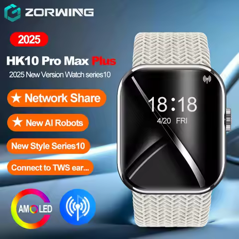 HK10 Pro Max Plus AMOLED Smart Watch Men Women Sharing Mobile Network Sport Watches Series 10 AI Rob