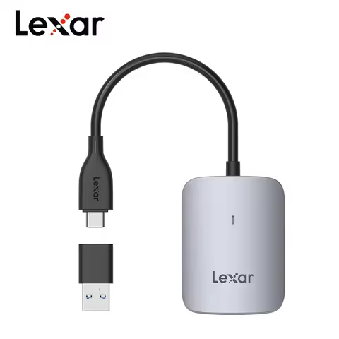 Lexar USB 3.2 CFexpress Type A Card Reader RW515 with USB-C cable and a USB-C to USB-A adapter Up to