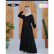 Gamis nafisa maxy wanita bahan crinkle airflow premium /Dress polos terbaru kekinian /Gamis busui fr
