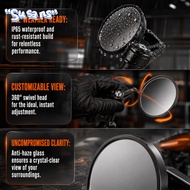 SUSANS 2PCS Handlebar Mirror, Aluminium, Glass Black Rearview Mirror, Wide Sight Universal Motorcycl