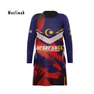 T-Shirt MERDEKA 66 Retro Collar Subli Shirt Merdeka Sublimation Couple tshirt Baju Muslimah丨Baju Jersey Muslimah