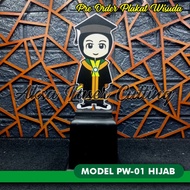 plakat wisuda tk/paud/sd/smp akrilik - pw01 hijab pakai label