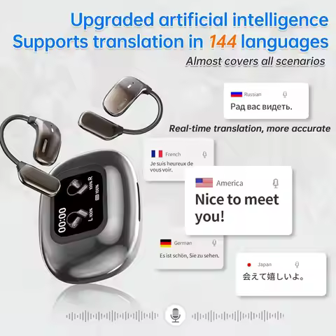 UYUXIO Real Time AI Translation Earbuds OWS Earphone with 144 Online Translate Languages Ear Buds wi