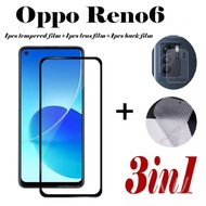 ส่งจากไทย ฟิล์มOPPO A95 5G Reno6Z 5G Reno6 5G Reno 6 ชุด3in1ฟิล์ม เลนส์กล้อง ฟิล์มกระจกเต็มจอขอบดำ ฟ