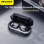 【100%-New】 Awei T16 Tws Bluetooth Earphones Earbuds With Mic Wireless In-Ear 6d Hifi Bass Stereo Sound Headset Hifi Music Sports Earphone
