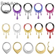 Bodyace 1 PC Stainless Steel Nose Piercing 16G/18G Nose Ring Lava Earring Lobe Hoop Earring Silver D
