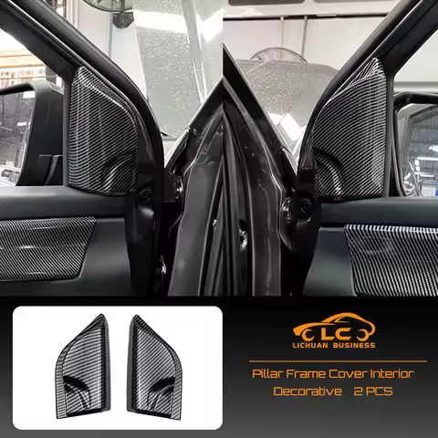 2PCS ABS Pillar Frame Cover Carbon Fiber Color Interior Decorative for Ford Ranger Everest 2023
