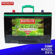 MOTOLITE Excel 3SMF / N70ZZL /D31L  Maintenance Free Car Battery with 24 months warranty