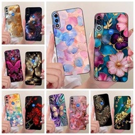For Motorola Moto E7i Power Case E7Power New Luxury Flowers Painted Cover Soft Silicone Case For Mot