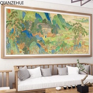 DIY Cotton Thread 11CT Printed Tao Hua yuan man xiu Ming Hua tu Cross Stitch Kits Embroidery Needlew