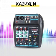 KAIKXIN DJ Console Mixer, Monitor Karaoke System Bluetooth Audio Mixer, Durable 4-Channel Portable w