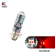 VOXX LED Lampu LED Motor H6 Laser Cut-Off Mini BiLED AC DC Kaki M5 Bebek 2 Warna + Devil