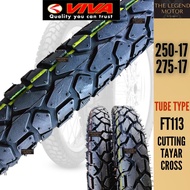 VIVA TYRE 17 Tube Tyre FT113 250-17 275-17 Cutting Tayar Cross / Kebun Made In Malaysia Tayar