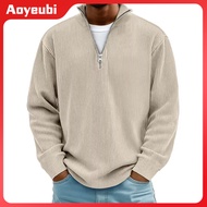 Aoyeubi Men Quarter Zip Sweatshirt Loose Fit Men Pullover Mens Quarter Zip Sweatshirt Long Sleeve St