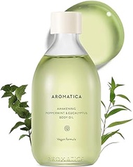 AROMATICA Peppermint Vitalizing Massage &amp; Body Oil 3.38oz / 100ml, Vegan | Recommended for Aroma Massages, Blended with Rosemary Oil and Chamomile to Promote Inner Peace