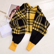 Korean Style Warm Knitted Shoulder Neck Protector Shawl Womens New Model Sleeve Shawl Two-In-One Spr
