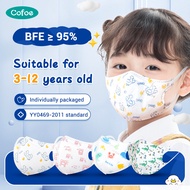 Cofoe 30pcs 3 PLY Medical Surgical Face Mask Cartoon Duckbill Masks 3D Protective Respirator Facemask Anti-virus Cartoon Printed Mask for 3-12 Years Child / Students Individual Packing