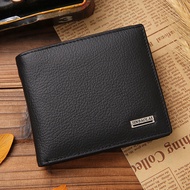 Export Hot Sale Short Men's First Layer Cowhide Wallet Genuine Leather Wallet Coin Purse Horizontal Wallet Coin Zipper