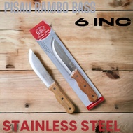 PISAU DAPUR 6INC MODEL RAMBO GAGANG KAYU STAINLESS STEEL G1209