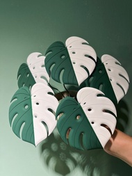 白斑龜背芋軟膠杯墊 植物隔熱墊