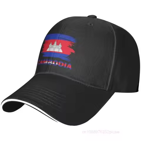 Vintage Cambodia Flag Baseball Cap Breathable Adjustable Men Women Outdoor Soccer Hat