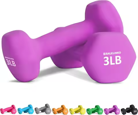 3 LB Dumbbell Pair Home Gym Workouts Strength Training Weight Loss Pilates Weights Yoga Sets Weights