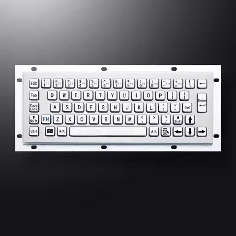 Mini 65 Keys Compact Industrial Computer Waterproof Stainless Steel Metal Keyboard For Kiosk CNC Mac