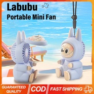 Labubu Mini Fan 3 Gears Summer Portable Handheld Fan with Light Usb Rechargeable Portable Anime Fan 