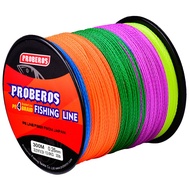 PROBEROS 4 Strands Multicolour Fishing Line 300M Braided Line X4 PE Line Saltwater Rock Fishing Tack