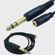 6.35mm Male to 3.5mm Stereo Female Headphone Extension Cable Cord Excellent Sound Corrosion Resistant Plugs 1.5meter