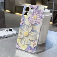UNGU Purple Flower Dazzle Silicone Case Hp Samsung A17 5G A07 A56 5G A36 5G A26 A16 S24 Fe S25 Ultra