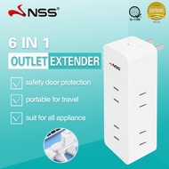 6 in 1 Extension Adaptor Socket Converter Extension Cord Outlet Power Plug Travel Adaptor NS-9182