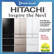 HITACHI R-HW530NS 401L CRYSTAL BLACK/WHITE/CHAMPAGNE INVERTER MULTI-DOOR REFRIGERATOR