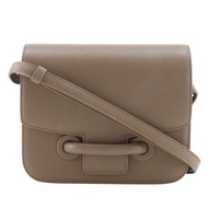 二手 VASIC CITY MINI 單肩包，City Mini 皮革，灰褐色，斜背包，肩翻蓋，CITY MINI，女士。