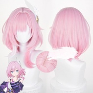 Honkai: Star Rail Cyrene Cosplay Wig 38cm Pink Gradient Heat-Resistant Synthetic Hair