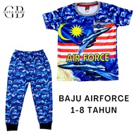 Baju Airforce (1-8 Tahun)/ Bomba/ Comando/ Polis baju budak lelaki/ baju budak lelaki set /baju pyja
