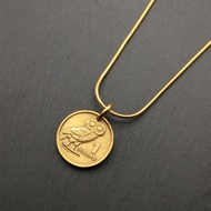 Owl+bath Fire Phoenix Greece Ancient Coin Pendant Original Design Myth Animal Pattern Wish Coin Necklace