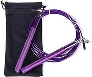 Boxing Ball Speed Jump Rope and Aluminum Anti-Slip Handle - Adjustable 360 Degree Rotation Skipping - Ideal for Outdoor Gym Travel Workout, with Carry Bag, Purple