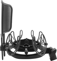 Microphone Shock Mount with Pop Filter Universal Shock Stand for Microphones Size at 21-62mm Anti-Vi