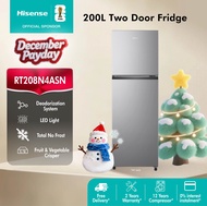 [FREE INSTALL] Hisense 2 Doors Non-Inverter (200L Refrigerator Fridge RT208N4ASN - Silver Metal