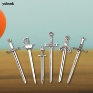[yuksok] Decorative Knight Sword Charms, Metal Pendants, Bookmark, Swords for Miniature Scenes, Orna