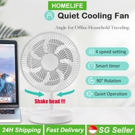 [SG Stock] Rotating USB Desk Fan 4 Speed Adjustable Desktop Table Fan (3600mAh) Rechargeable Oscillating Fan