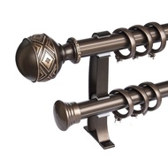 &gt;OHS&lt; [Full Set] Double Curtain Rod/ Patterned Curtain Rod/Rod For Curtains