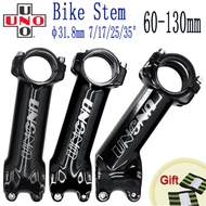 UNO Stem Mountain Stems 7/17/25/35 MTB 60/70/80/90/100/110/120/130mm Handlebar 28.6MM Fork 31.8MM Parts