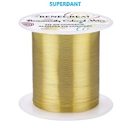 SUPERDANT 1Roll Round Copper Wire for Wire Wrapped Jewelry Making Light Gold 22 Gauge 0.6mm about 16