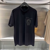 Authentic AMAZINGCRE Korean Mens 2025 Spring Golf Clothing Skull Short Sleeve T-shirt Trendy Sports