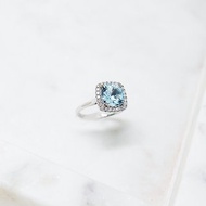 【海藍寶】18K金純天然海藍寶鑽石結婚戒指 - R135